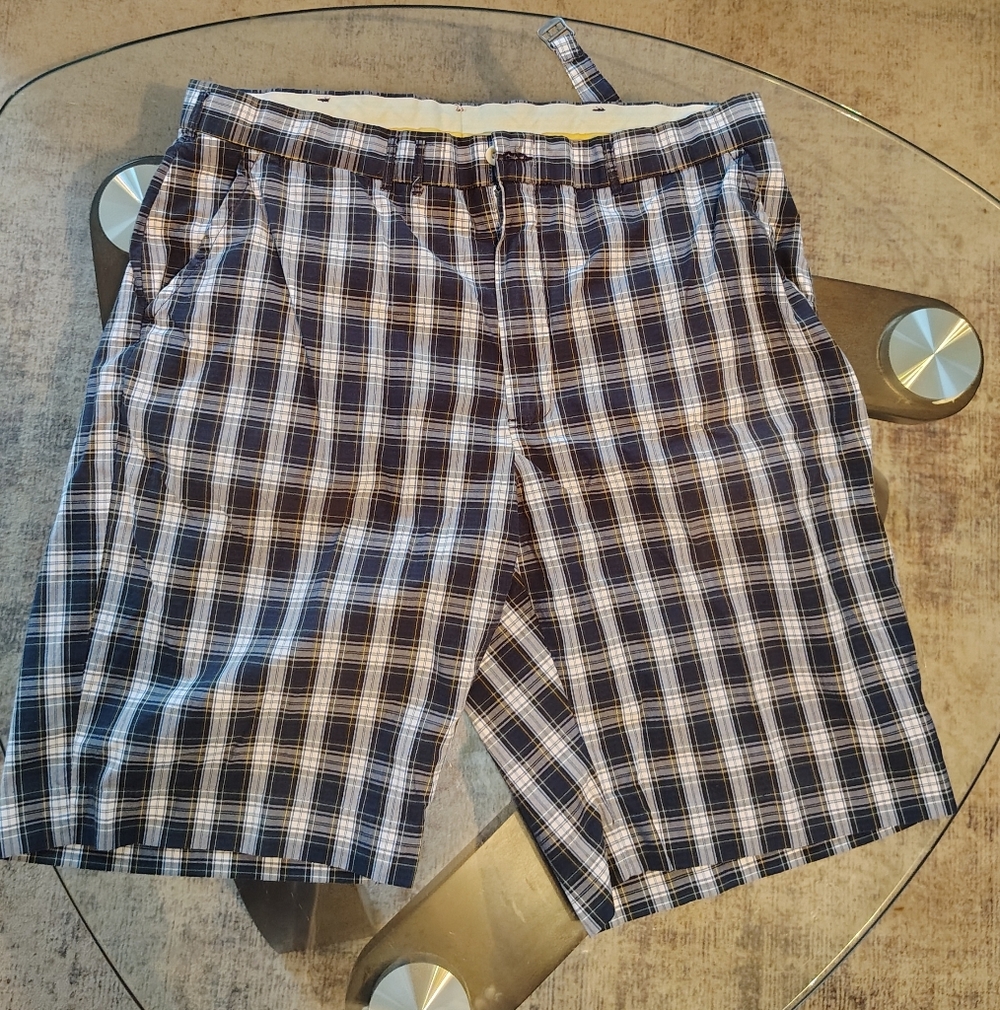 Polo Ralph Lauren Navy and White Plaid Men's Shorts